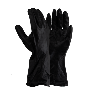 Black Builders Gloves, Individually Packed - Latex, Flock Lined 30cm
