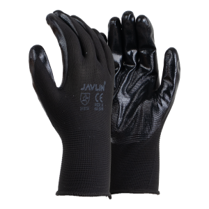 Black Nitrile Coated Gloves with smooth finish