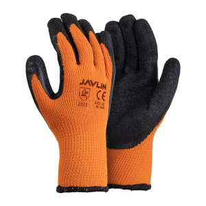 Flourescent Orange Thermal Liner With Black Crinkle Latex Coating