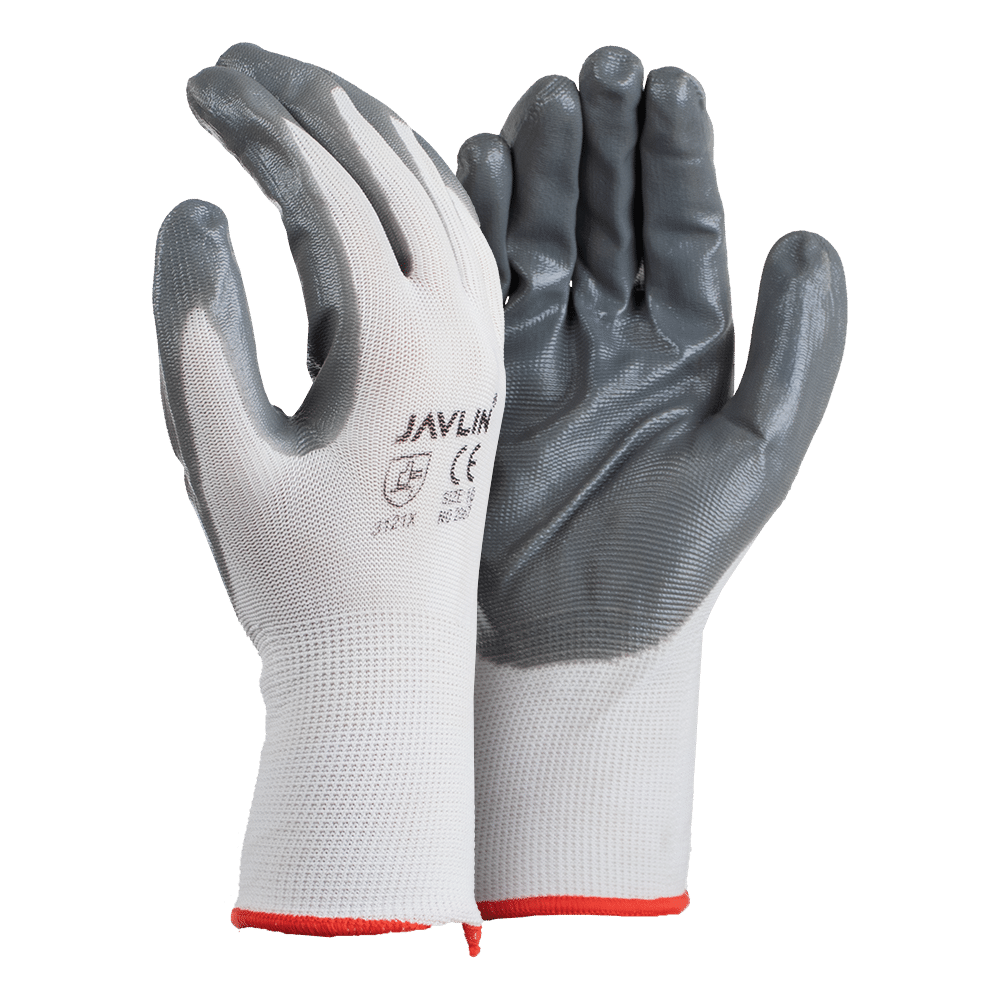Grey Nitrile Coated Gloves