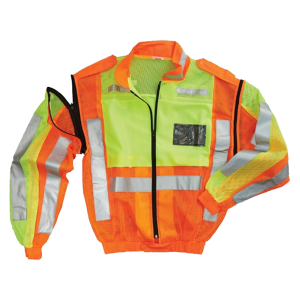HI-VIS Traffic Jacket with Zip Off Sleeves 120g