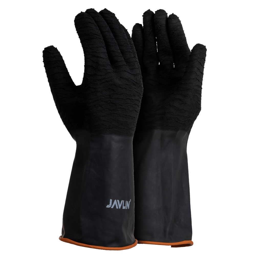 Elbow Length Rubber Glove, Rough Palm, Superior Quality, 200GSM