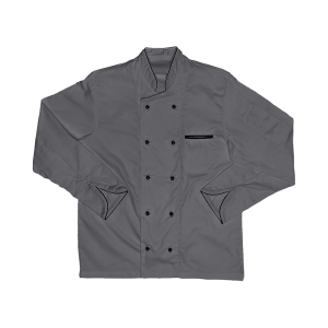 Executive Long Sleeve Chef Jacket - Grey & Black, 56
