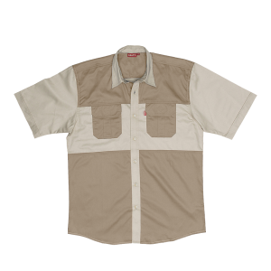 Delta Two Tone Bush Shirt - Khaki & Stone, L