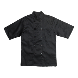 Short Sleeve Chef Jacket - Black, L