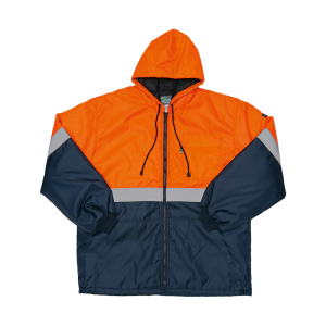 HI-VIS Two Tone Parka Jacket - Navy & Orange, L