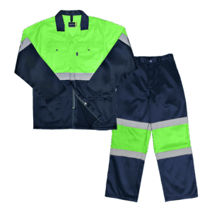 HI-VIS Two Tone Work Suit SABS Specification - Navy & Lime, 56